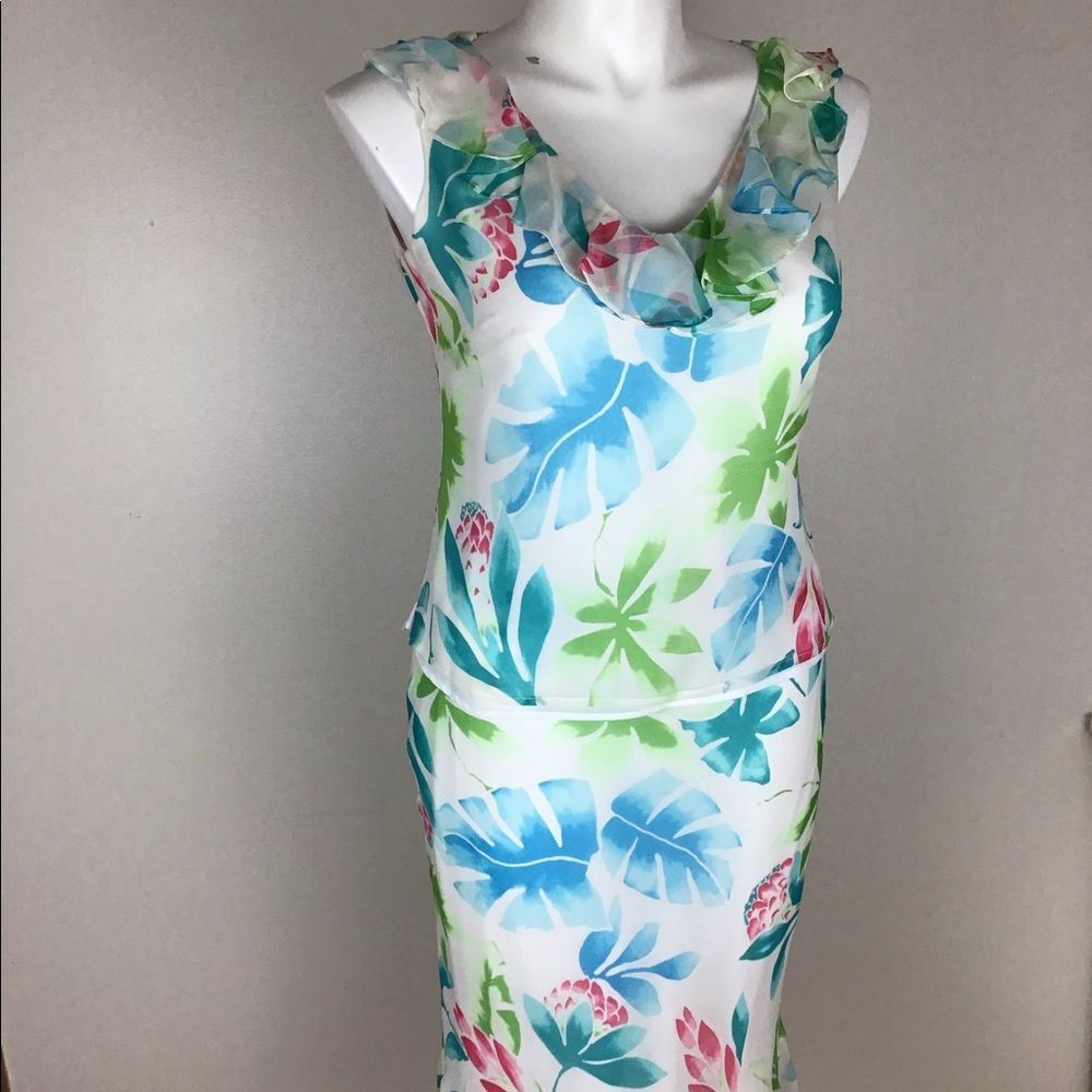 Finity studio 2 pc floral colored skirt size 12 and shell size 14.